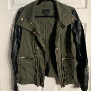 Green and leather jacket